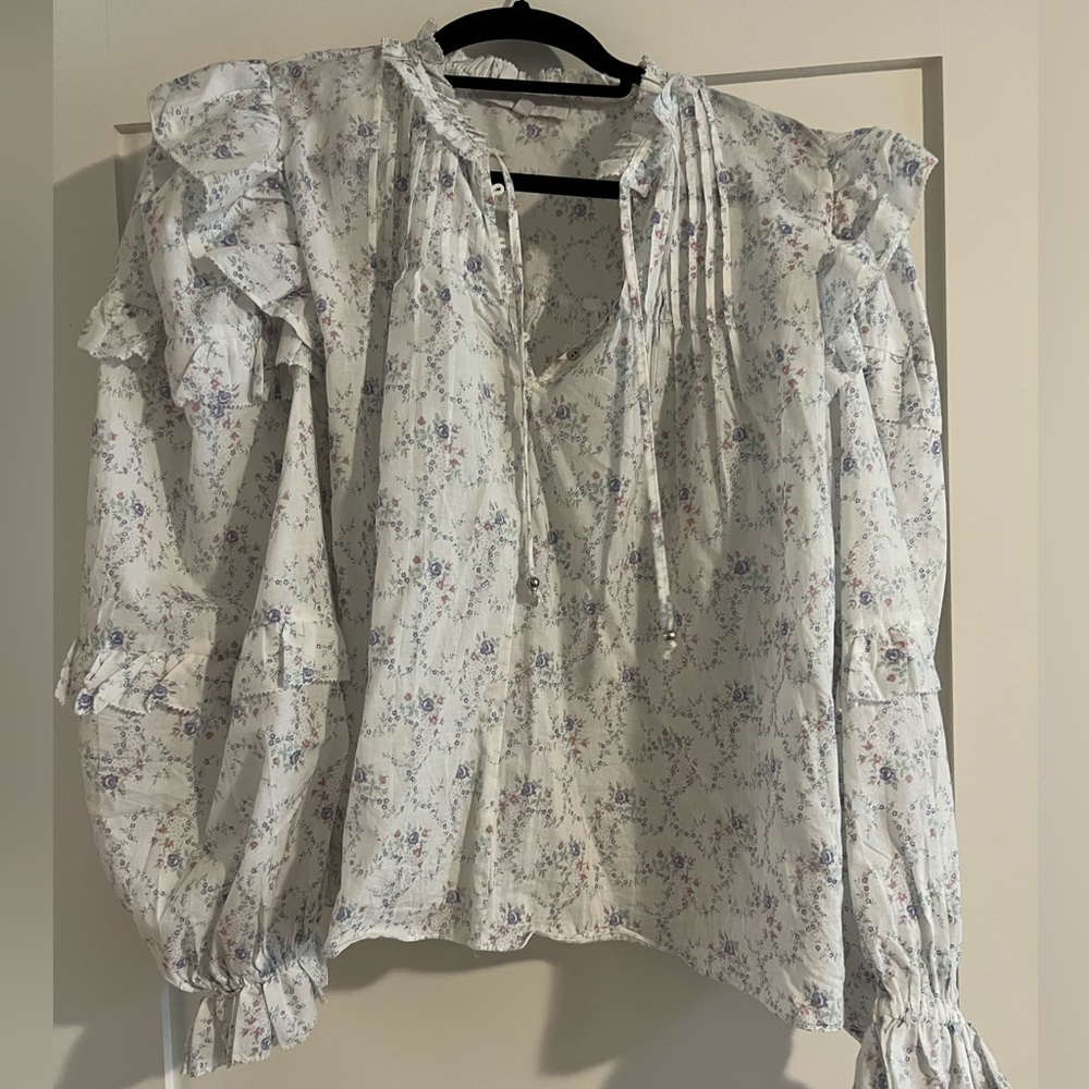 Flower child white floral print top